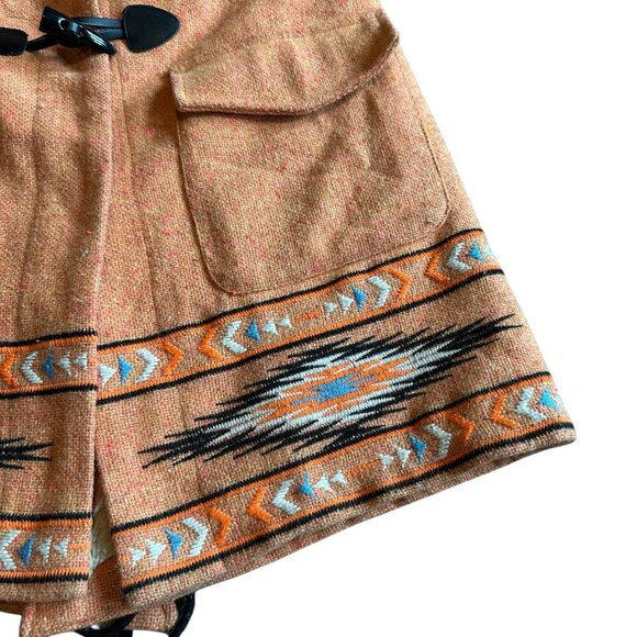 Tasi Malibu Urban Outfitters Orange Embroidered Coat Jacket Sherpa Size Small - Picture 3 of 13